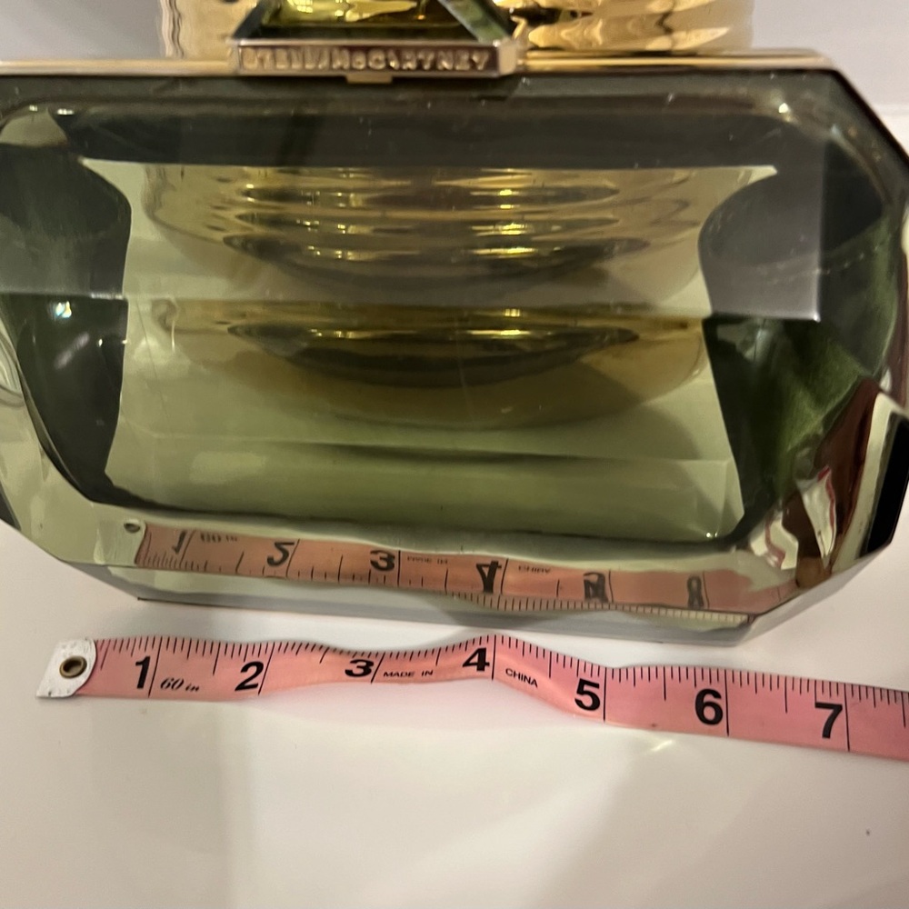 Stella McCartney Olive green acrylic clutch bag with gold-tone hardware $2570 - Picture 4 of 6